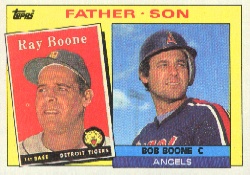1985 Topps Baseball Cards      133     Bob/Ray Boone FS